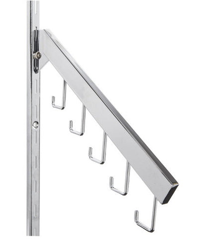 slotted standards hardware & accessories- 5 hook waterfall for heavyduty standard chrome
