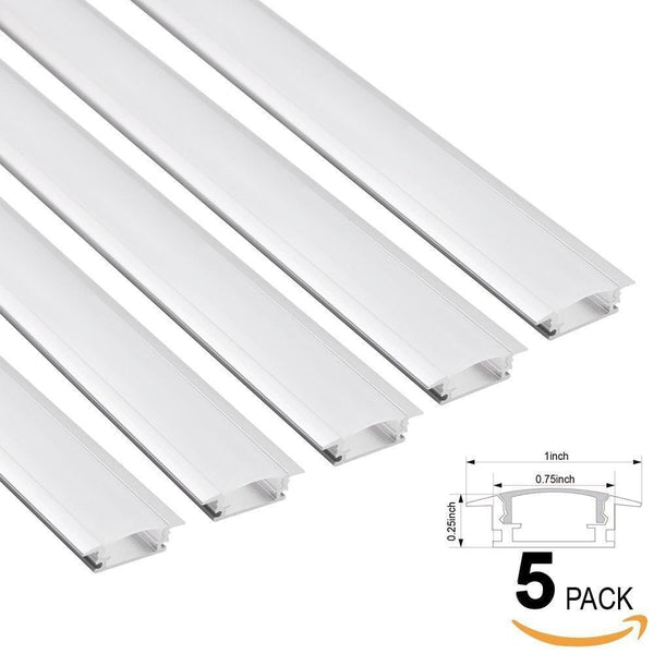 U-Shaped Aluminum Channel for Flush Mount, With Frosted White Diffuser Covers ---C5095