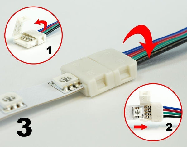 Single End LED Strip Connector for IP30 5050 LED RGB Color Strip Lights ---C5033