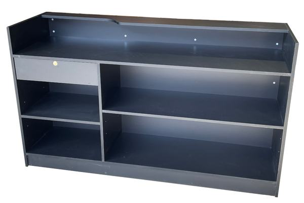 Cash wrap counter - ledgetop counter black 72(L)x42(H)x22(D) - inch with drawer and adjustable shelves