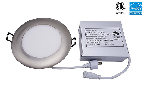 LED Slim Panel, 4 inch Brushed Nickel Trim, 10W, Dimmable ---C6061
