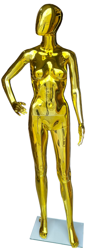 female chrome mannequin golden finish