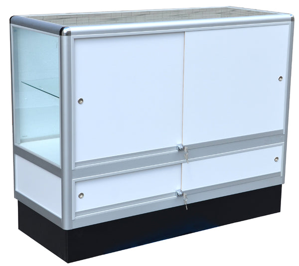 Retail Display Cases With Aluminum Frames In Half Vision - 48 x 38 x20 - Inch