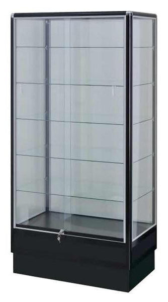 Display Cabinets Glass With Black Electrophoresis Aluminum Frames - 72 x 34 x20 - Inch