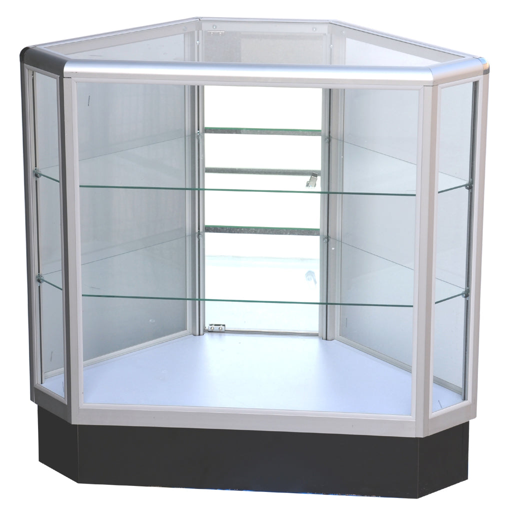 Display Cabinet Canada Hexagonal With Aluminum Frame - 20 W x 20 D x 12 D x 38 H - Inch