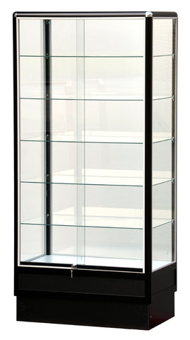 Display Cabinets Glass With Black Electrophoresis Aluminum Frames - 72 x 34 x20 - Inch