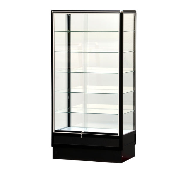 Display Cabinets Glass With Black Electrophoresis Aluminum Frames - 72 x 34 x20 - Inch