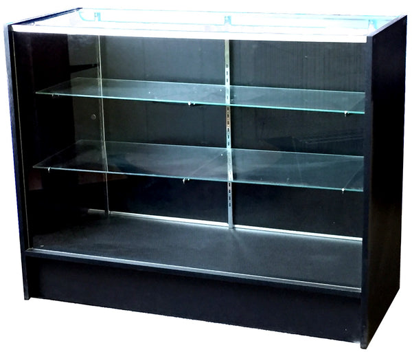 Glass Display Case In Full Vision - 48 x 38 x 18 - Inch - Black