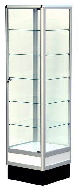Glass Display Cabinet With Aluminum Frame - 72 x 20 x20 - Inch