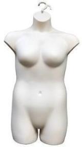 Female Mannequin Bust Plus Size Skintone With Hook