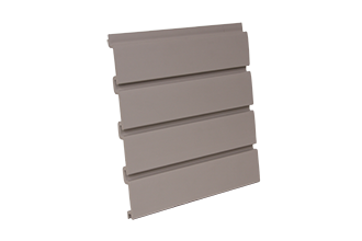 PVC Slatwall 4 x 1 - Foot Taupe, and 8 pcs of 4 x 1 - Foot Make 1pc Standard 4 x 8 - Foot Vertical Slatwall