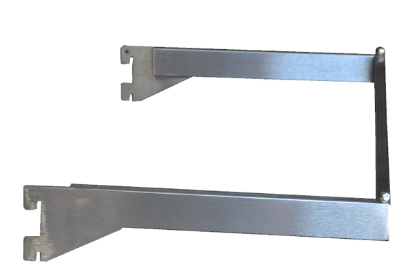 U Shaped Hangrail - U bar for heavy duty wall standards satin chrome