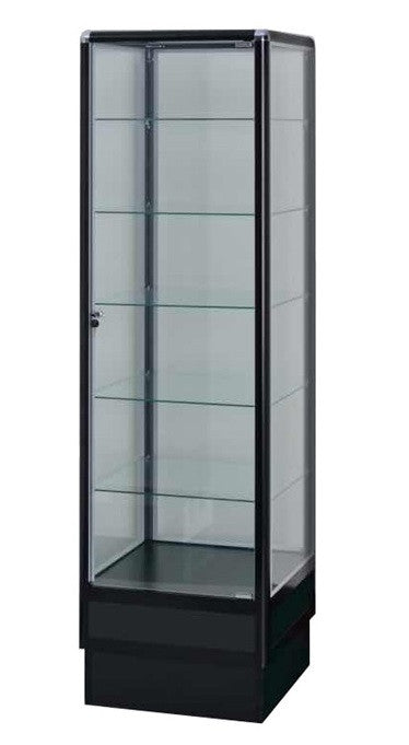 Aluminium glass lit wallmount display case 39 x 39 x 6H