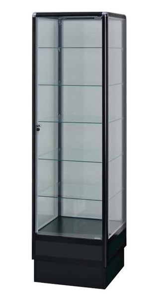 Glass Cabinet Display With Aluminum Frame  In Black electrophoresis - 72 x 20 x20 - Inch