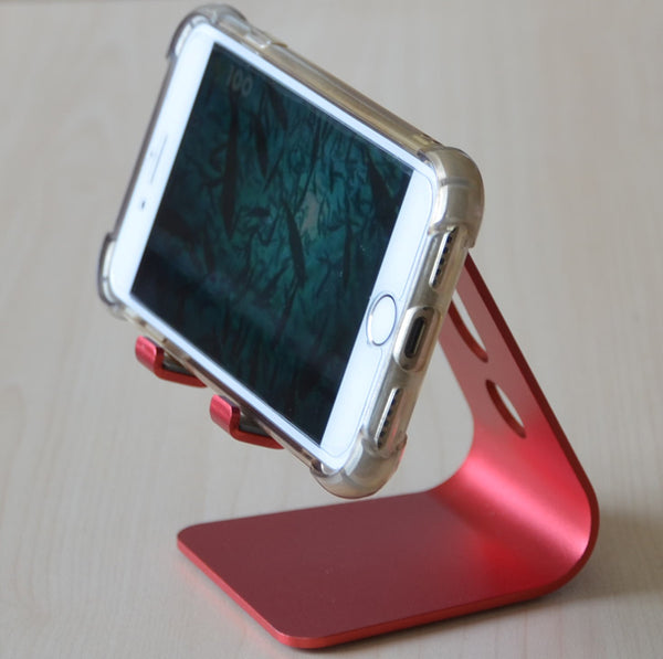 Adjustable Desktop Cell Phone Stand Portable Aluminum Tablet holder ---- Red