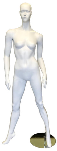 Female fiber glass standing white mannequin with head  --- CBA-1
