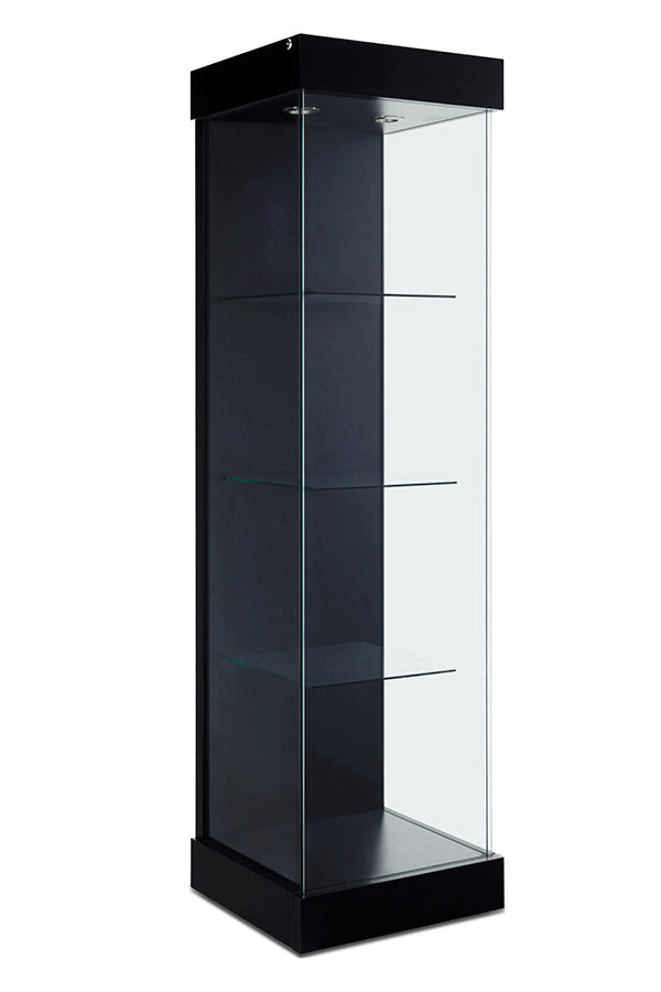 Tower Display Case with Front and Side Glass in Multiple finishes - 20.5(W) X 20(d) X 77.5(H) - inch