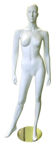 Female fiber glass standing white mannequin with head --- DYM106w