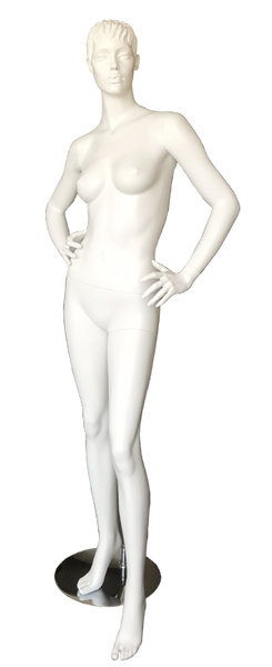 Female fiber glass standing white  mannequin CBA4