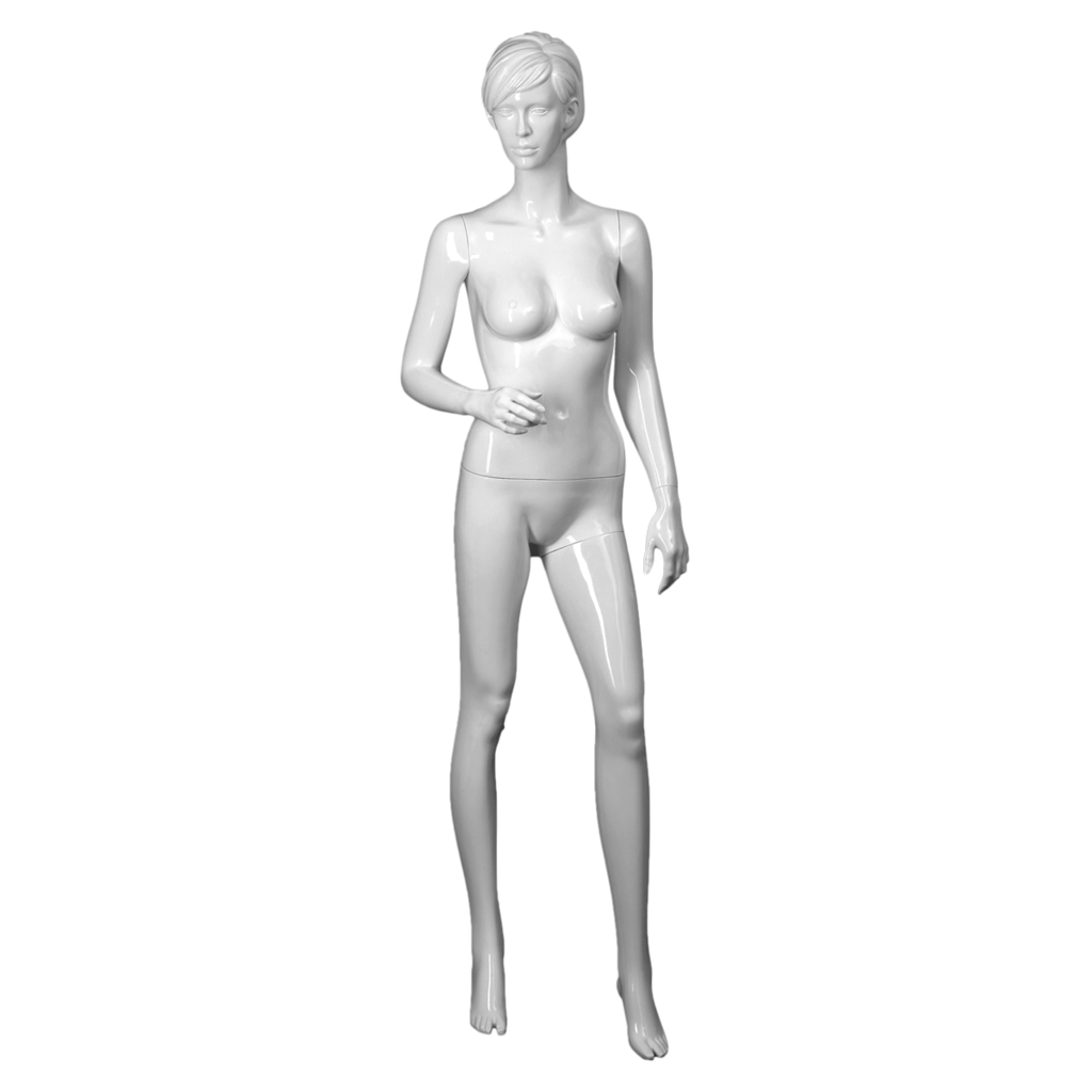 White realistic female mannequin with right arm bent_Elizabeth 3