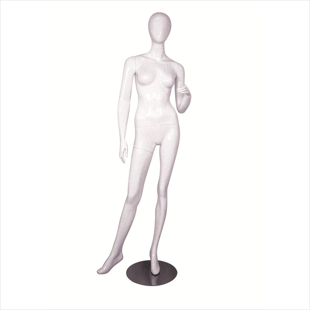 Female Fiber Glass Mannequin with Left Arm on Waist -MICHELLE-2 W