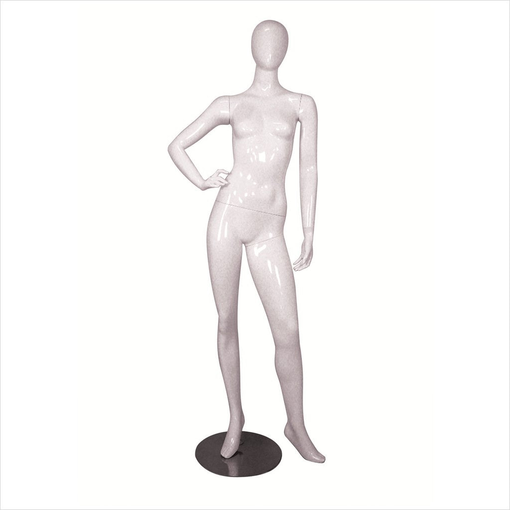 Female Fiber Glass Mannequin with Right Hand on Hip -MICHELLE-3 W
