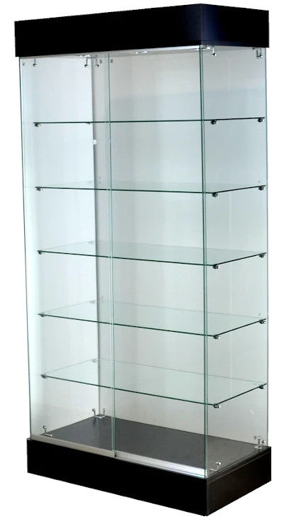frameless glass display cabinet