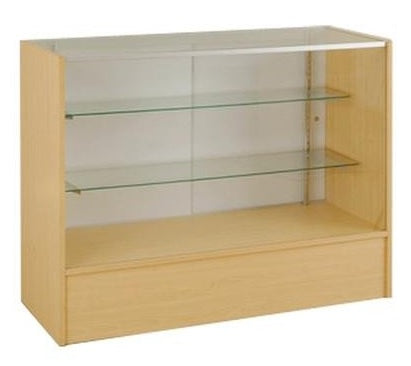 Glass Display Case In Full Vision - 48 x 38 x 18 - Inch - Maple