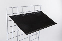 Gridwall slant sheet metal shelf 
