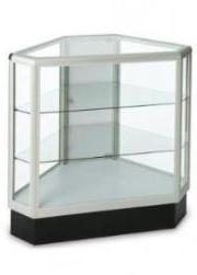 Display Cabinet Canada Hexagonal With Aluminum Frame - 20 W x 20 D x 12 D x 38 H - Inch