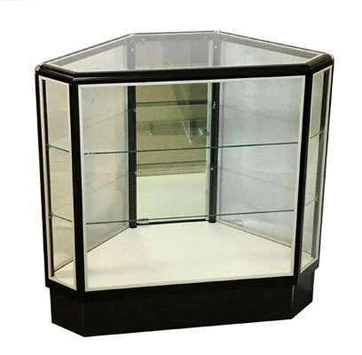 Display Cabinet Canada Hexagonal With Aluminum Frame In Black Electrophoresis - 20 W x 20 D x 12 D x 38 H - Inch