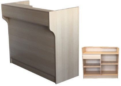Store Display Counter With Ledge Top In Maple - 48 x 22 x 42 - Inch