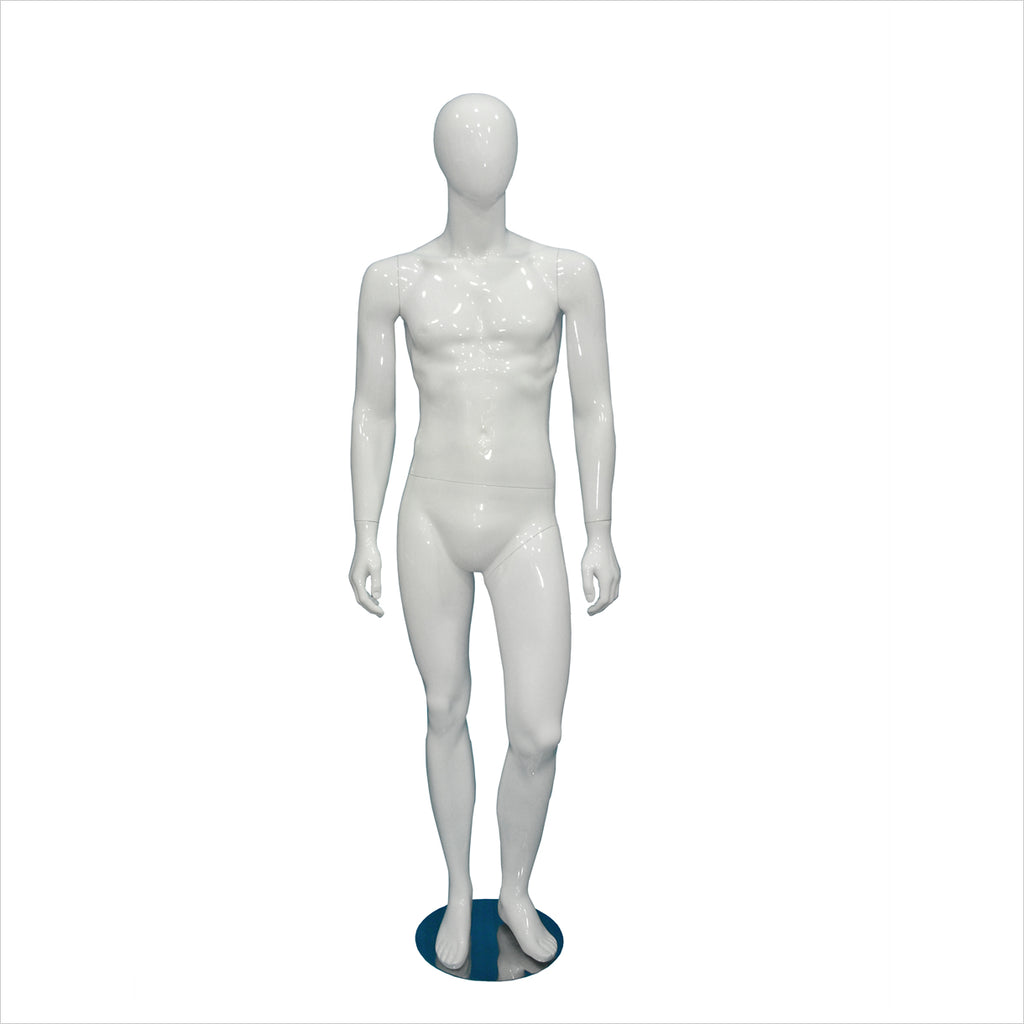 Male Fiber Glass Mannequin with Left Leg Bent --- MIKE-2 W
