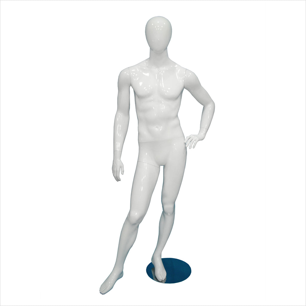 Male Fiber Glass Mannequin with Right Leg Out BLACK