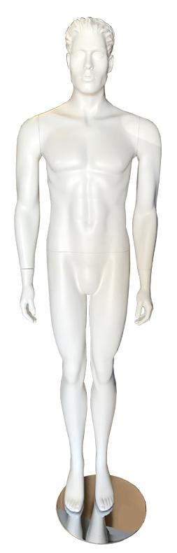 Male fiber glass standing white mannequin with head --- PHBW