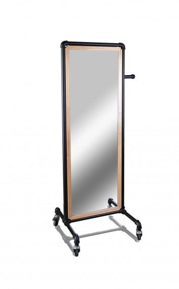 Pipe line mirror with casters