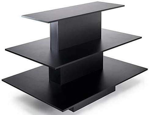 rectangular 3 tier table black