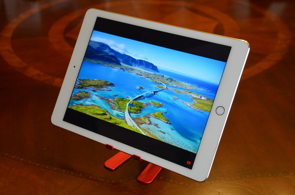 Desktop Cell Phone Stand Portable Aluminum Tablet holder --- Red