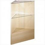 Cheap Display Cases Triangle With Tempered Glass In Maple - 18 x 18 x 38 - Inch