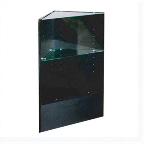 Cheap Display Cases Triangle With Tempered Glass Black - 18 x 18 x 38 - Inch