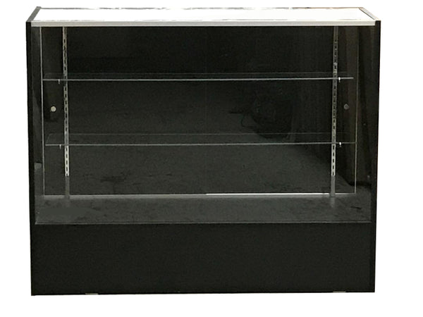 Glass Display Case In Full Vision - 48 x 38 x 18 - Inch - Black - Front View